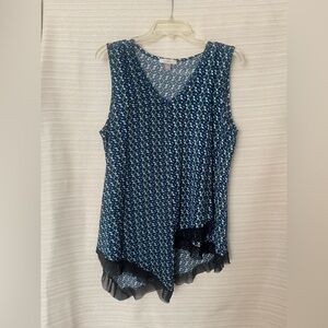 Roz & Ali Navy Geometric Tank Top